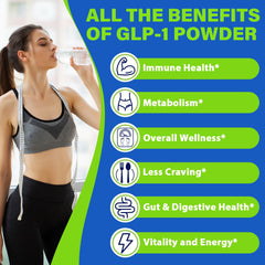 Nwiorte GLP-1 powder on yogurt with fruit for a gut-friendly snack