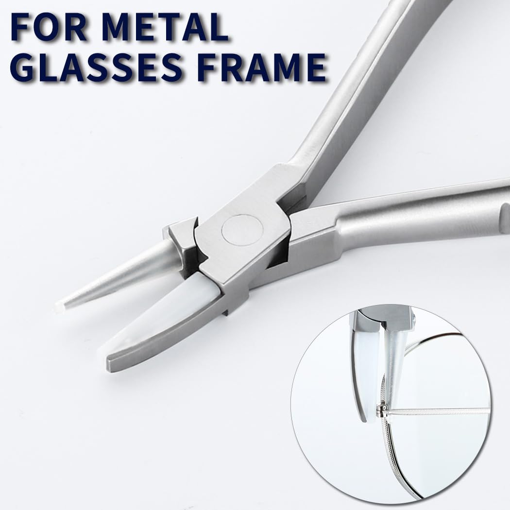 Nylon jaw pliers for metal eyeglass frames