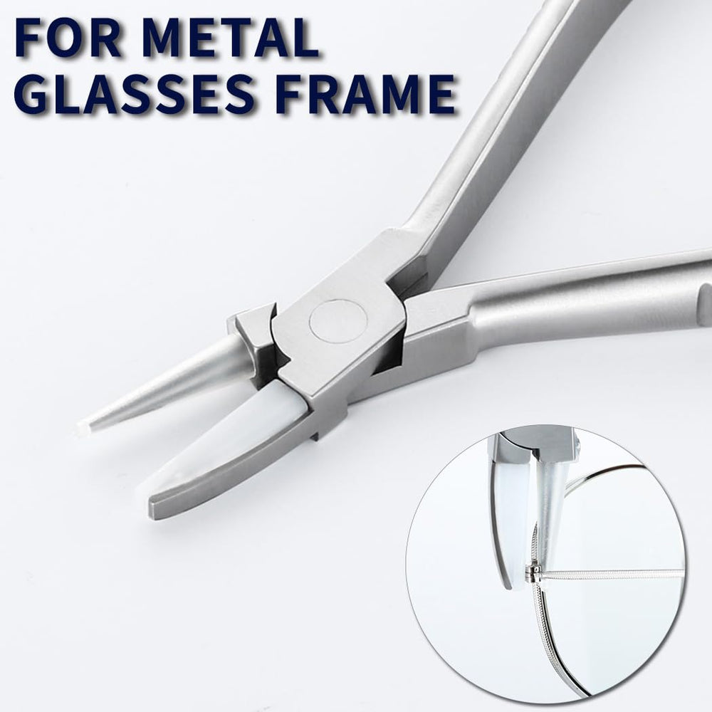 Nylon jaw pliers for metal eyeglass frames