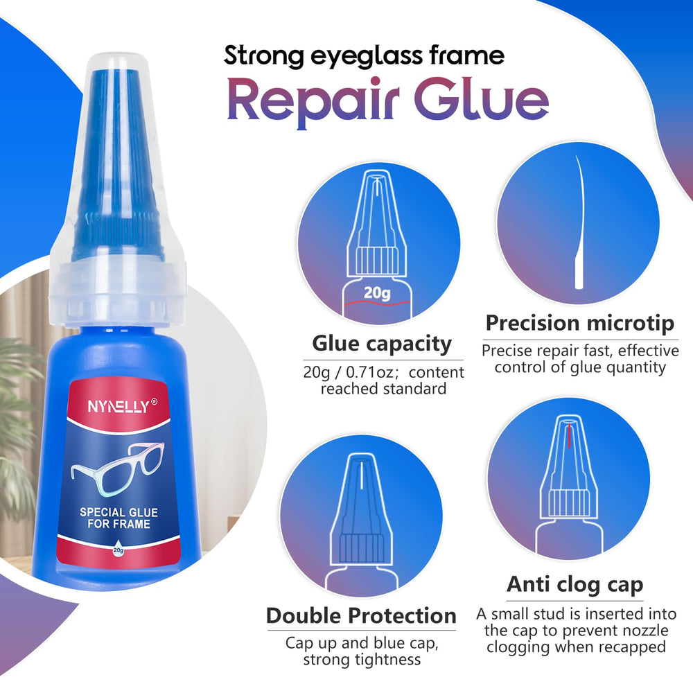 Repairing a glasses frame with Nynelly instant bond