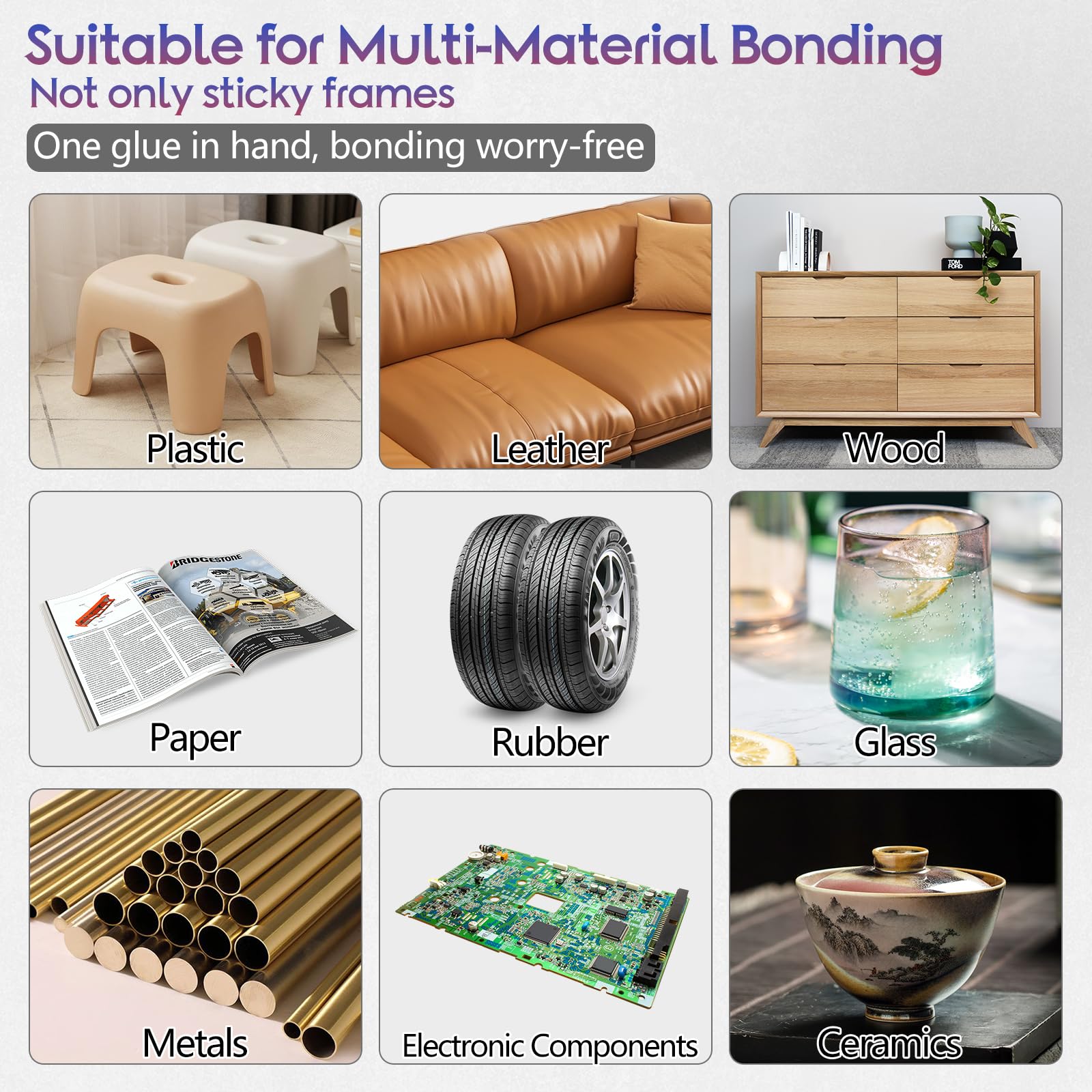 Transparent clear glue for quick-drying bond