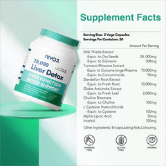 Close-up of NYO3 Liver Detox bottle label