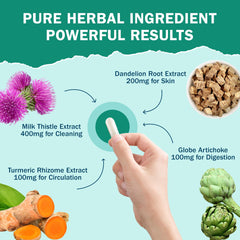 Ingredients: milk thistle, artichoke, dandelion and turmeric