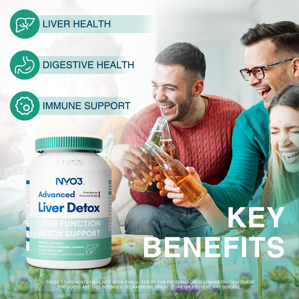 NYO3 Liver Health supplement bottle and capsules