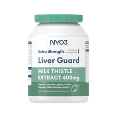 Bottle of NYO3 Milk Thistle Liver Detox 400mg with 60 capsules