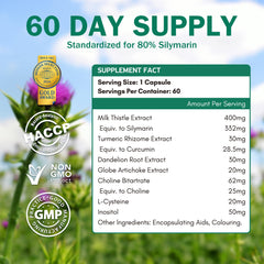 Close-up of NYO3 Milk Thistle Liver Detox bottle