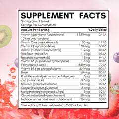 NYO3 Women’s Multivitamin bottle back label with details