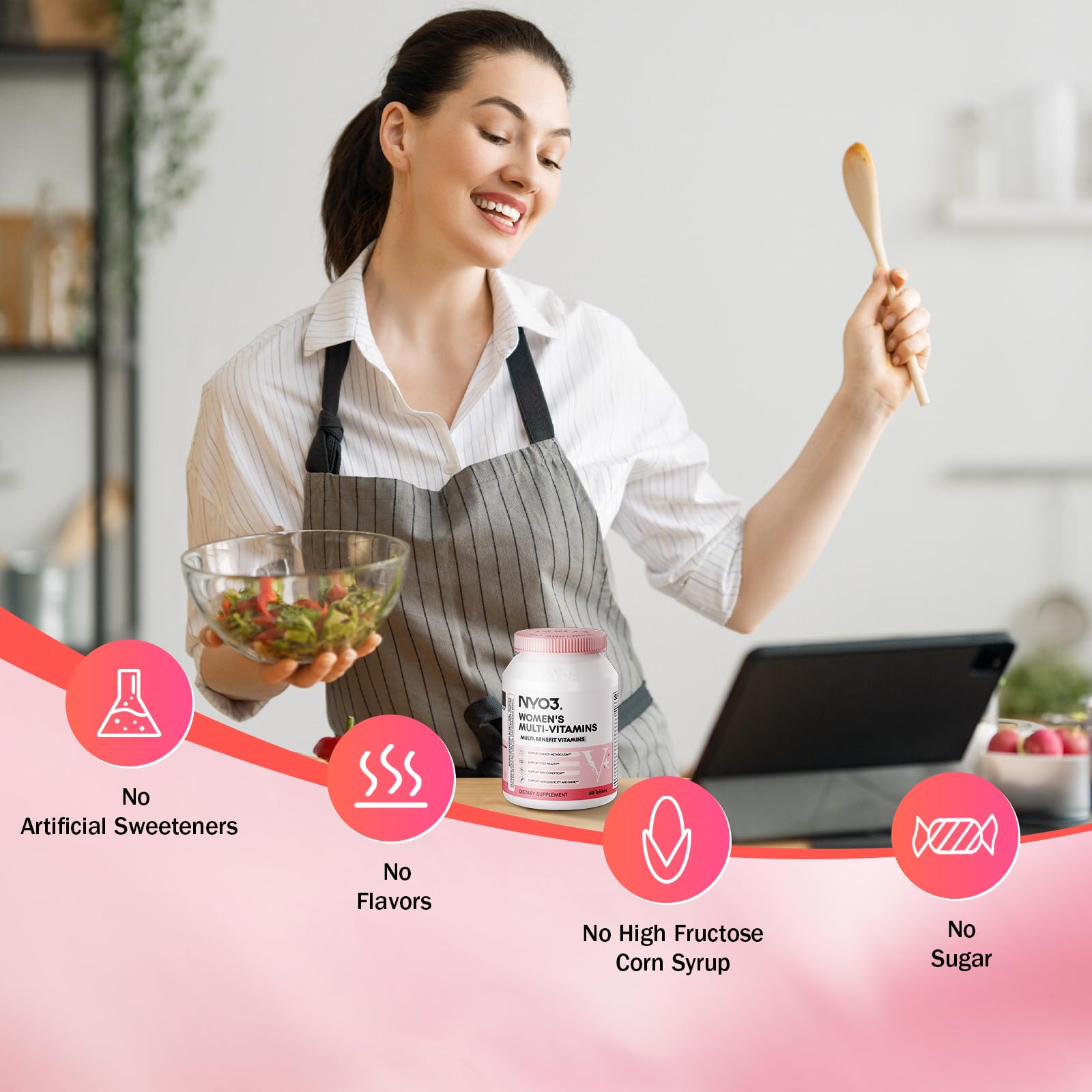 Gluten-free and non-GMO certification badges