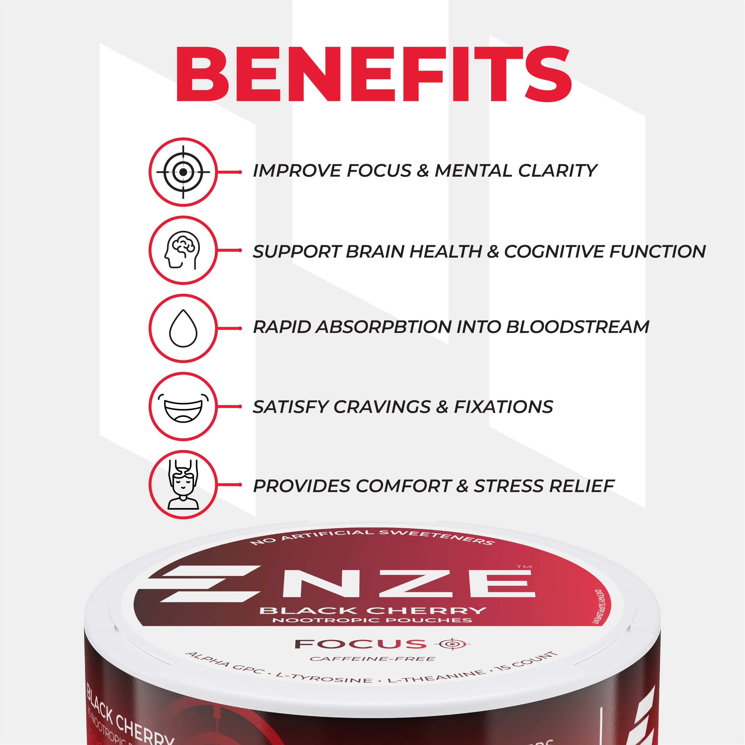 NZE Alpha-GPC and L-Tyrosine with L-Theanine blend supports study-friendly focus.
