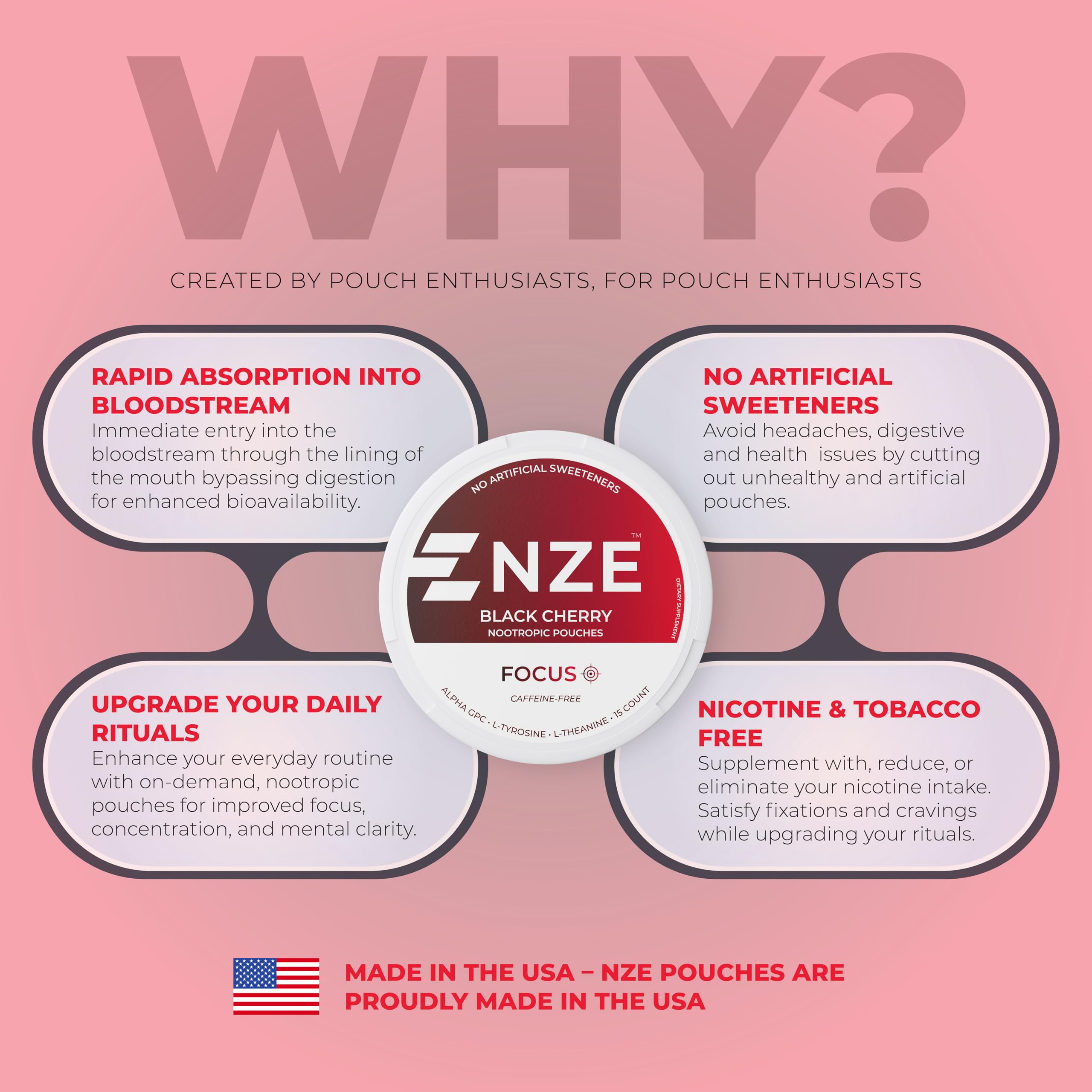 NZE on-the-go use shows discreet pouch for quick boosts.