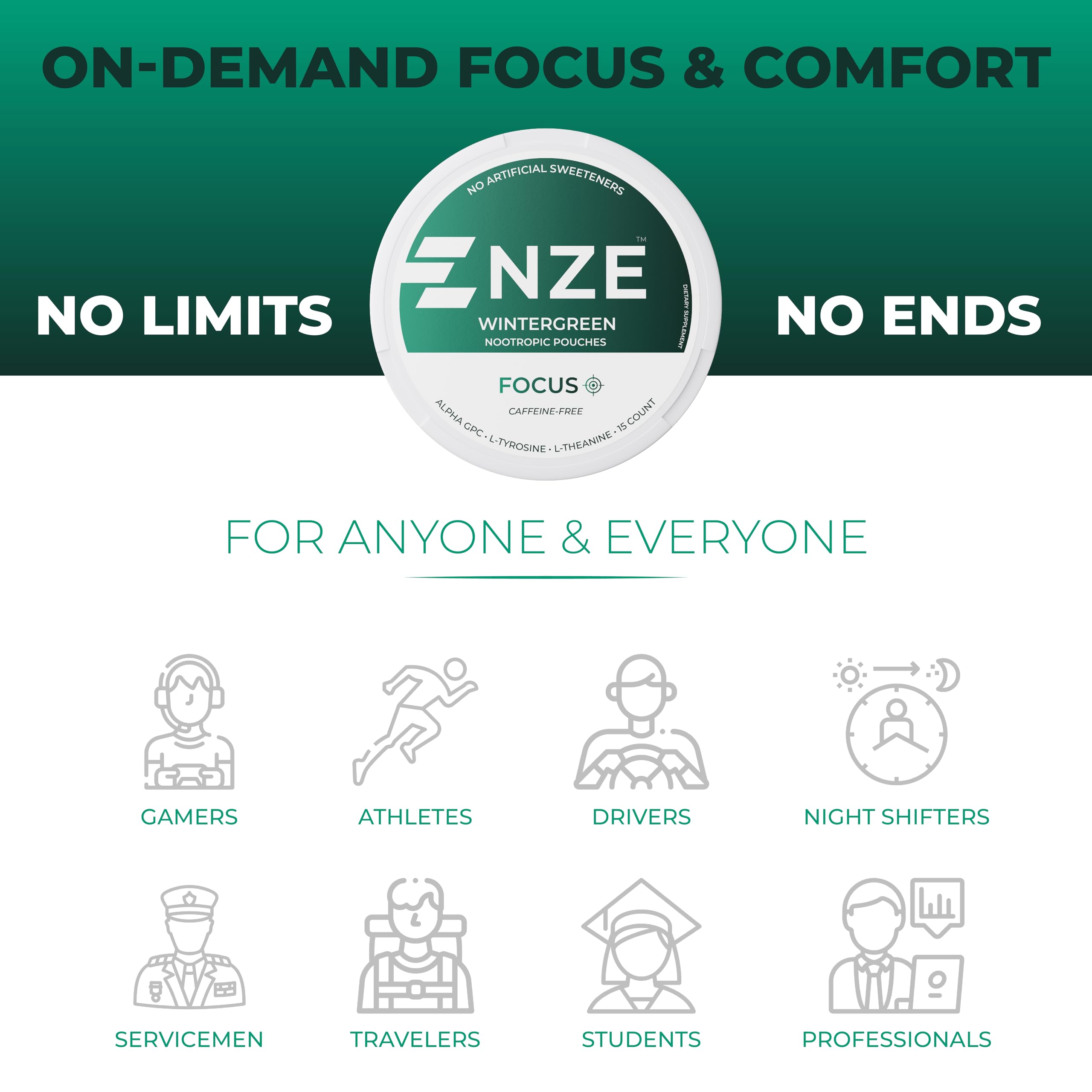 Open NZE pouch dispenses smoothly for quick use.