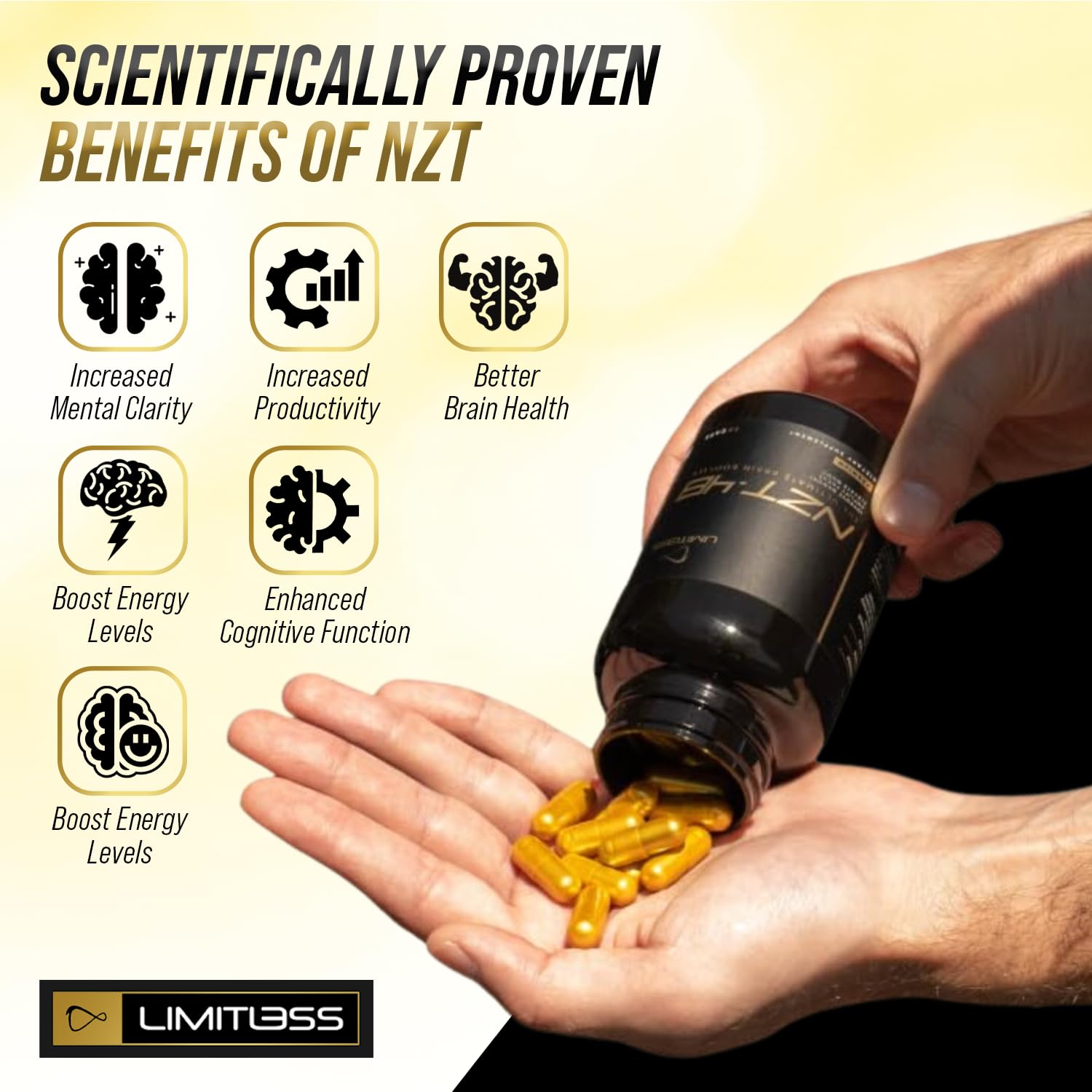 NZT-48 Brain Booster bottle back view