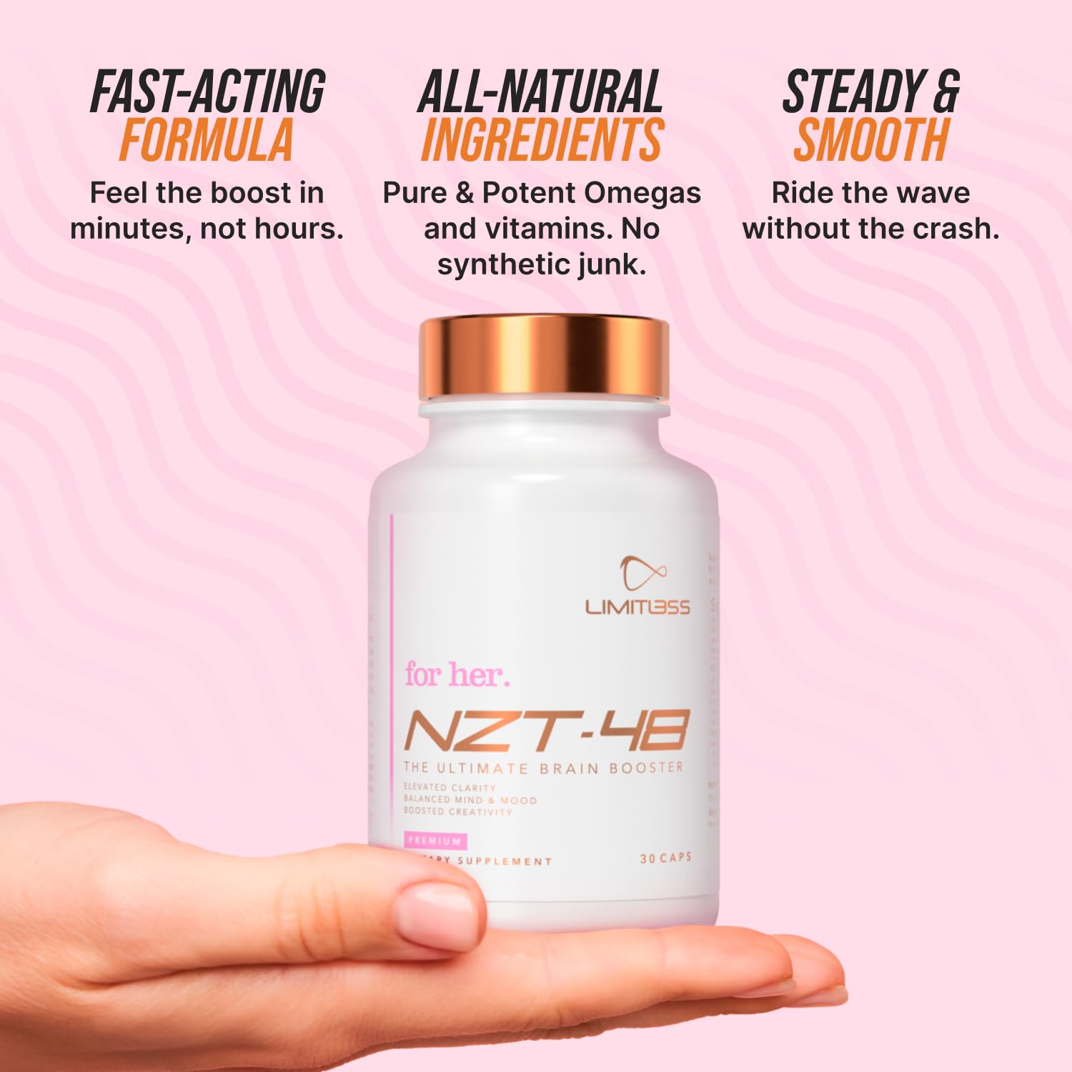 Lifestyle scene with NZT-48 for Her during study to suggest sharpened concentration