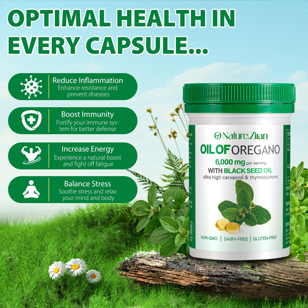 Bottle with packaging for O NATURE . ZIRAN Oil of Oregano Softgel