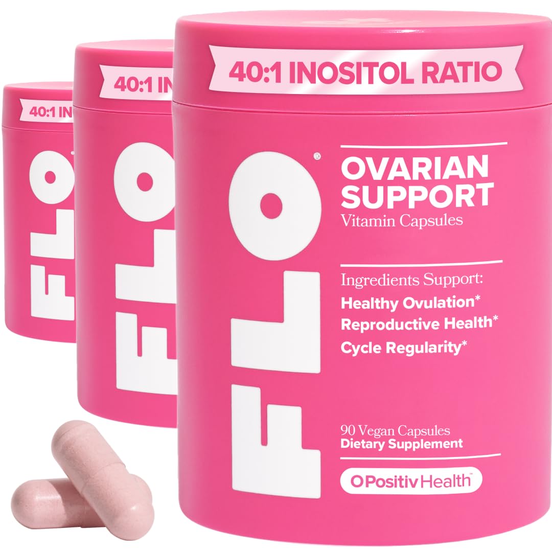 O Positiv FLO Ovarian front packaging showing 90‑day supply and clean label benefits