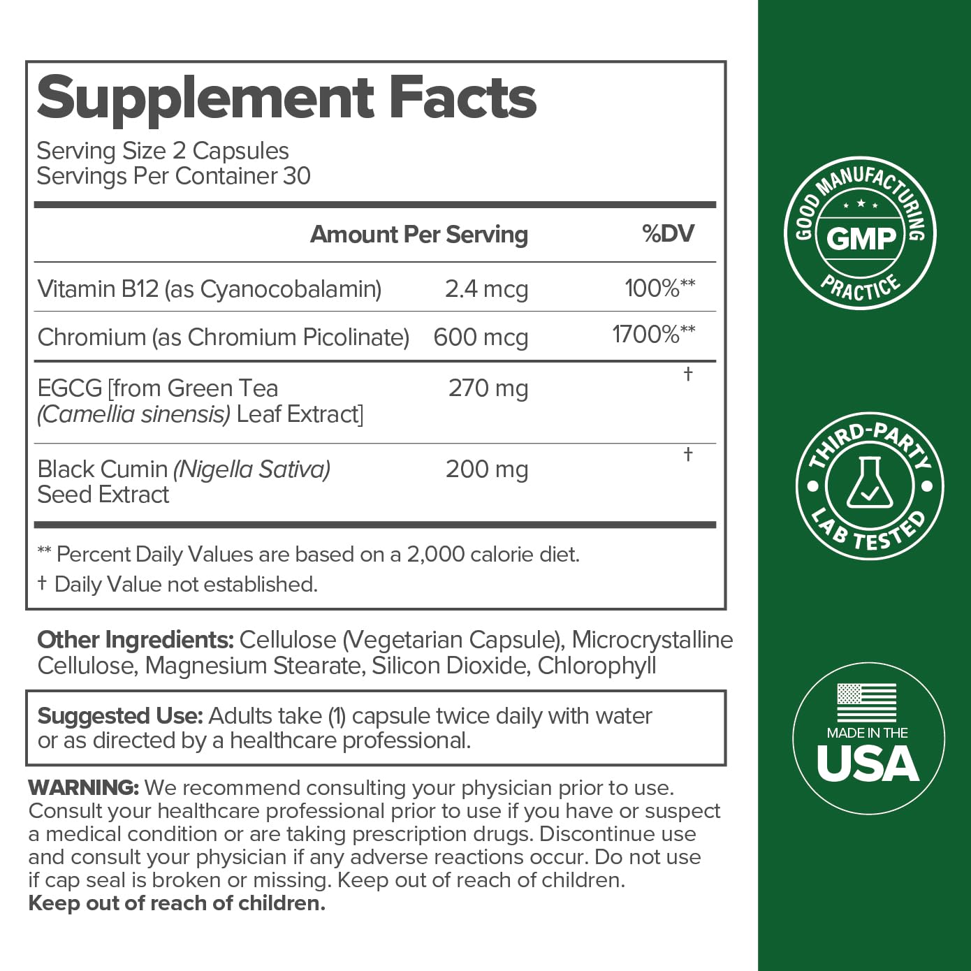 Black Cumin Seed Extract in the capsules