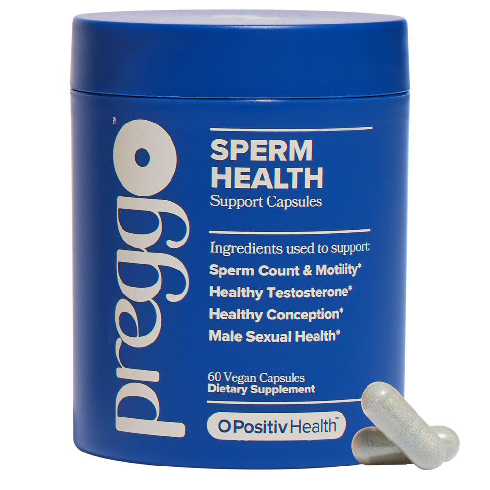 PREGGO Sperm Health Capsules bottle on white background