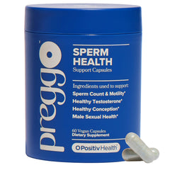 PREGGO Sperm Health Capsules bottle on white background