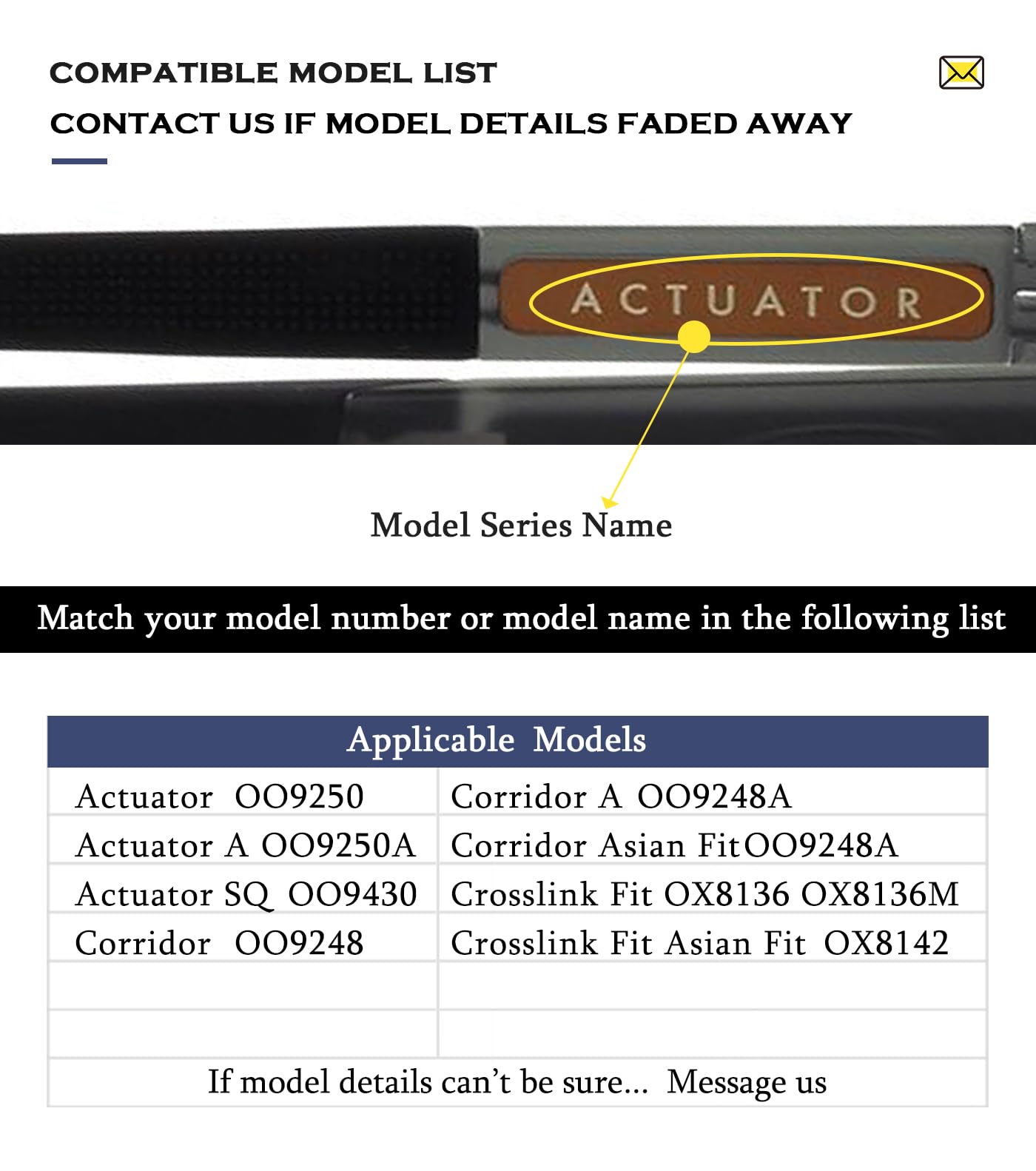Close-up of soft, skin-friendly silicone nose pads for Oakley Actuator OO9250 OO9250A