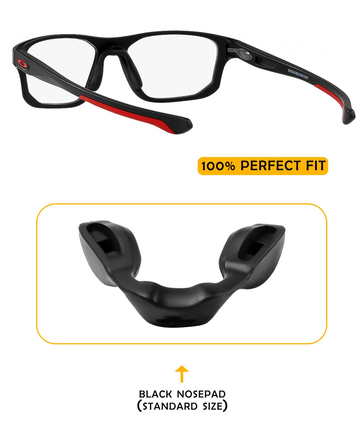 Two thicker nose pads for Oakley Crosslink frames with low nose bridge (Asian Fit)