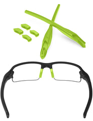 Green ToughAsNails replacement rubber kit for Oakley Flak 2.0 XL sunglasses featuring earsocks and nose pads