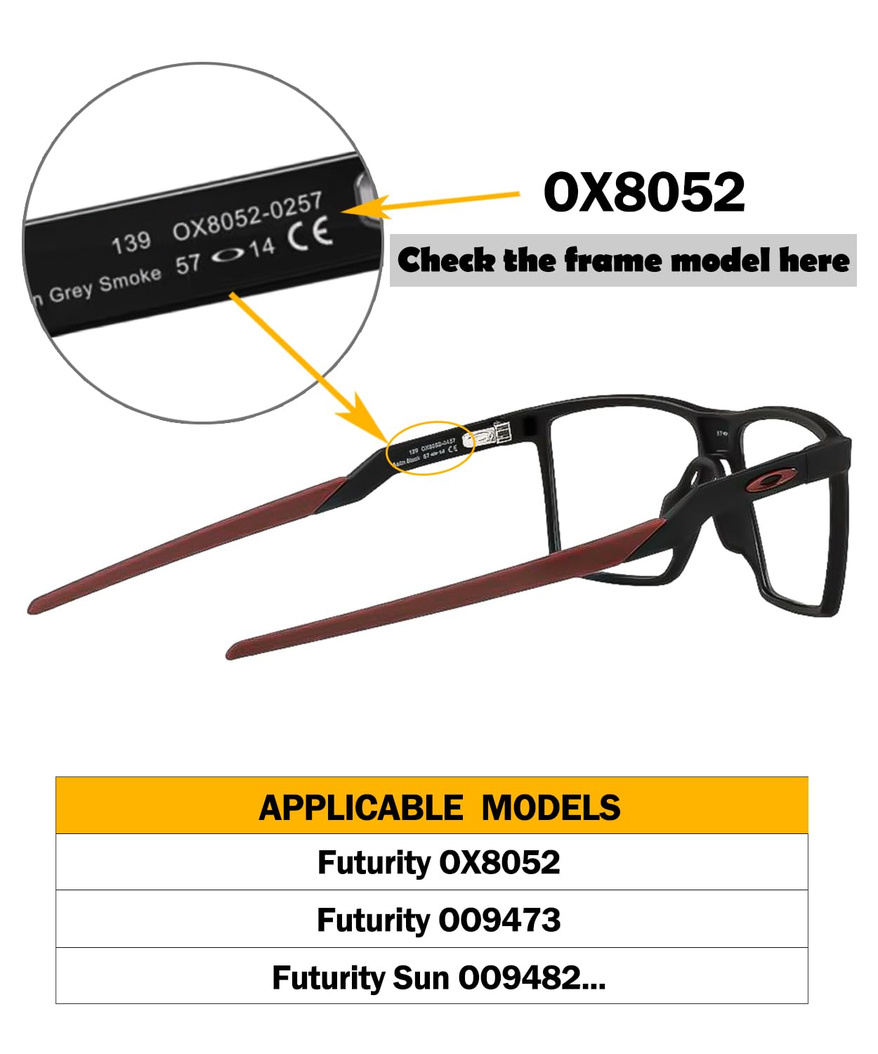 Side view of silicone nose pads for Oakley Futurity frames