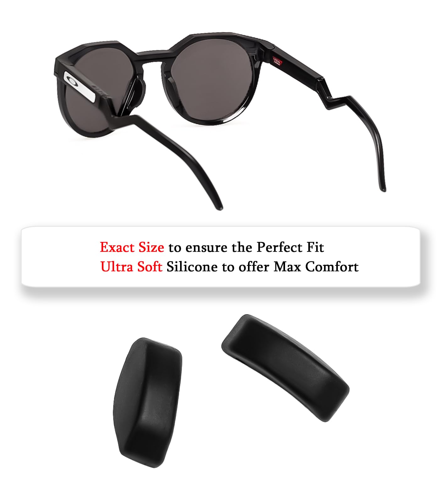 Soft silicone nose pads for Oakley HSTN sunglasses close-up