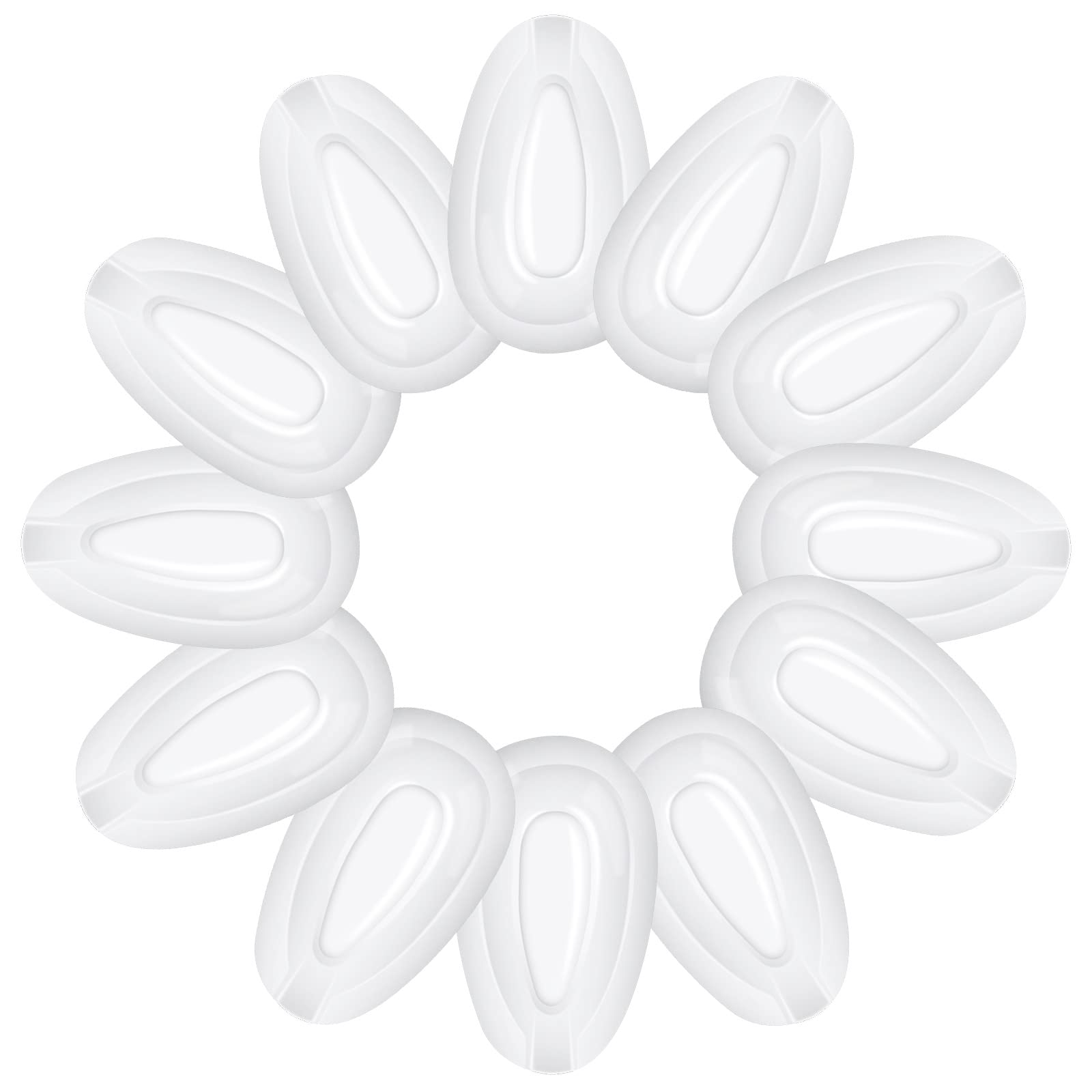 Close-up of clear silicone nose pads for Oakley sunglasses