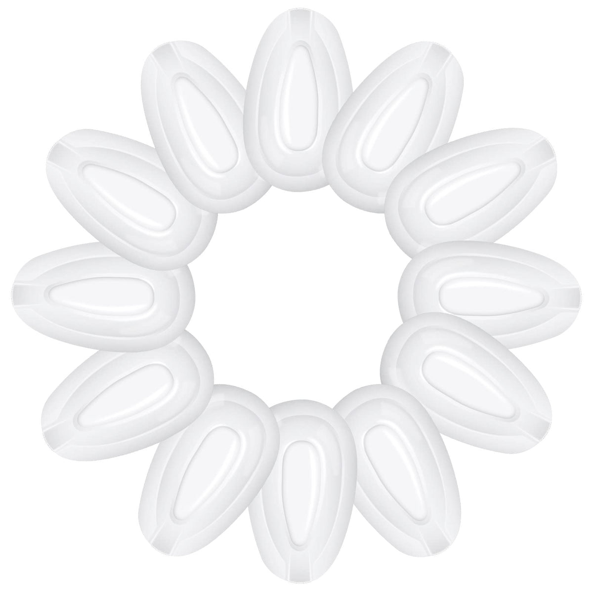 Close-up of clear silicone nose pads for Oakley sunglasses