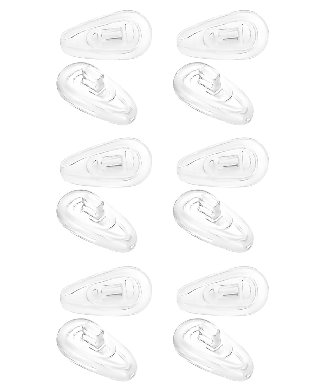 Six pairs of silicone clear nose pads for Oakley Socket 5.0/5.5 frames