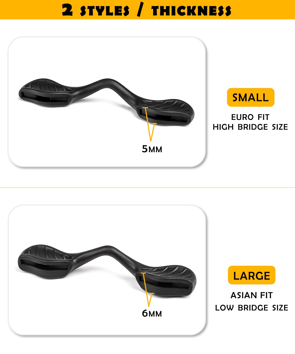 Silicone nose pads with anti-slip texture