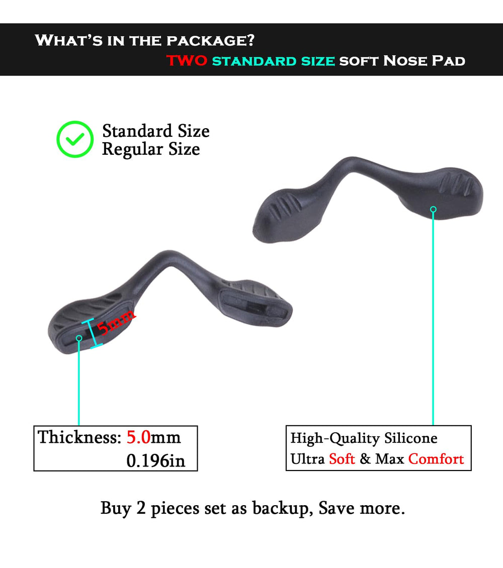 Nose pads compatible with Oakley Radar EV Pitch and XS Path frames – black