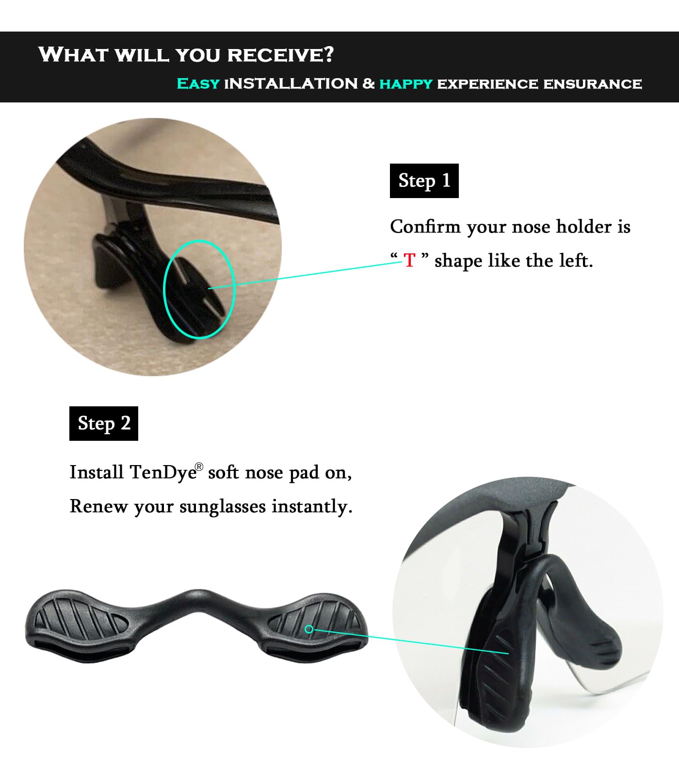 Soft silicone nose pieces for Oakley sunglasses – skin-friendly material
