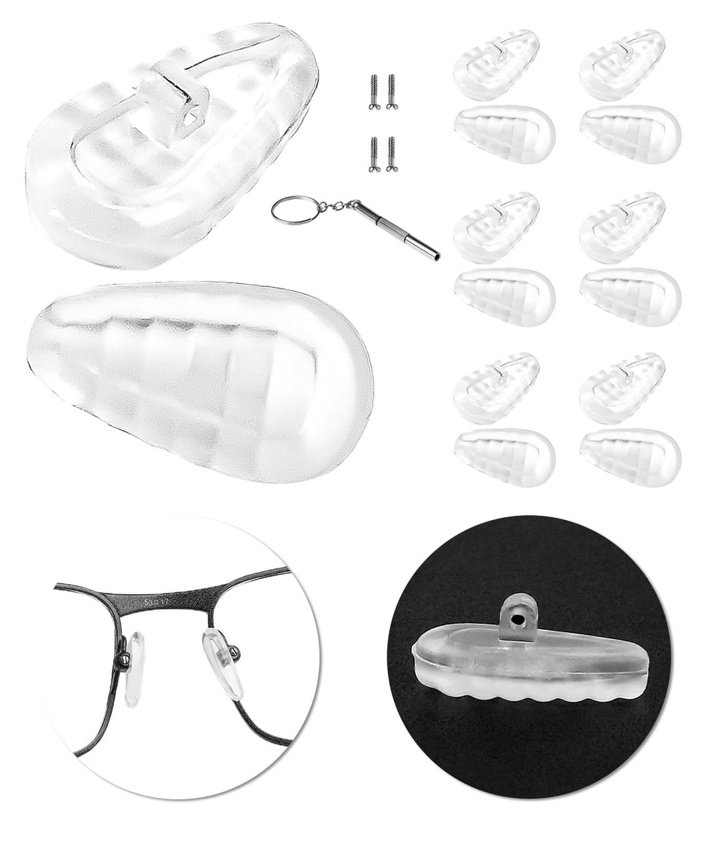 Six-pack silicone anti-slip nose pads compatible with Oakley Wiretap 2.0 and compatible frames