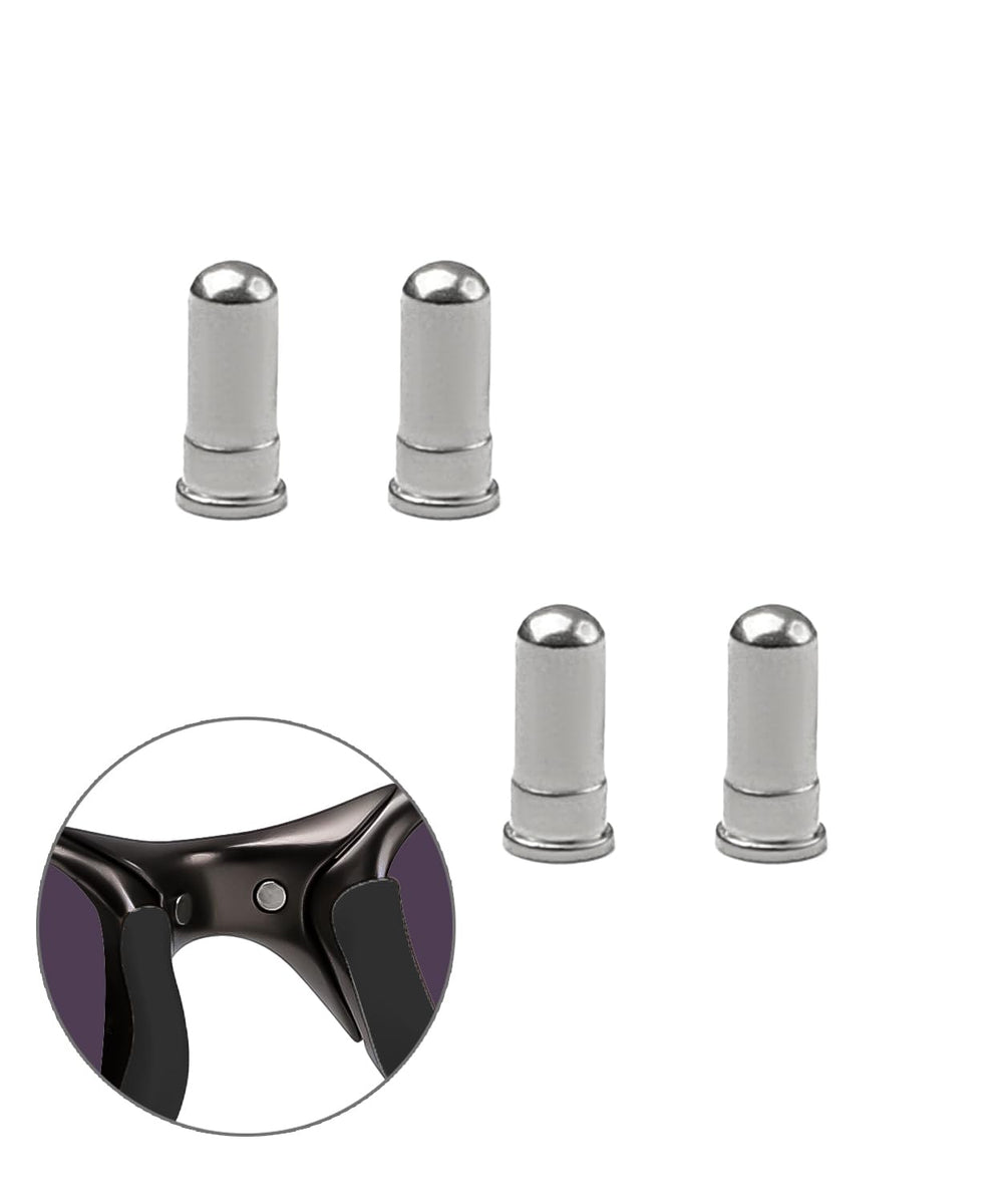 Close-up of silver nose bridge pin rivet detail for Oakley X Metal XX/X Metal Penny