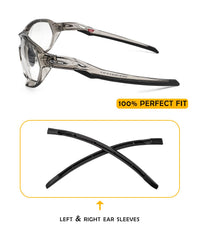 Close-up of black silicone material used in Oakley Plazma OO9019/OO9019A ear socks