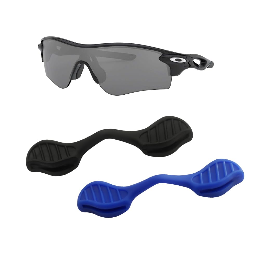 Replacement Oakley Radarlock Path Earsock/Nosepiece Kit - Blue & Black Nose Pads - front view