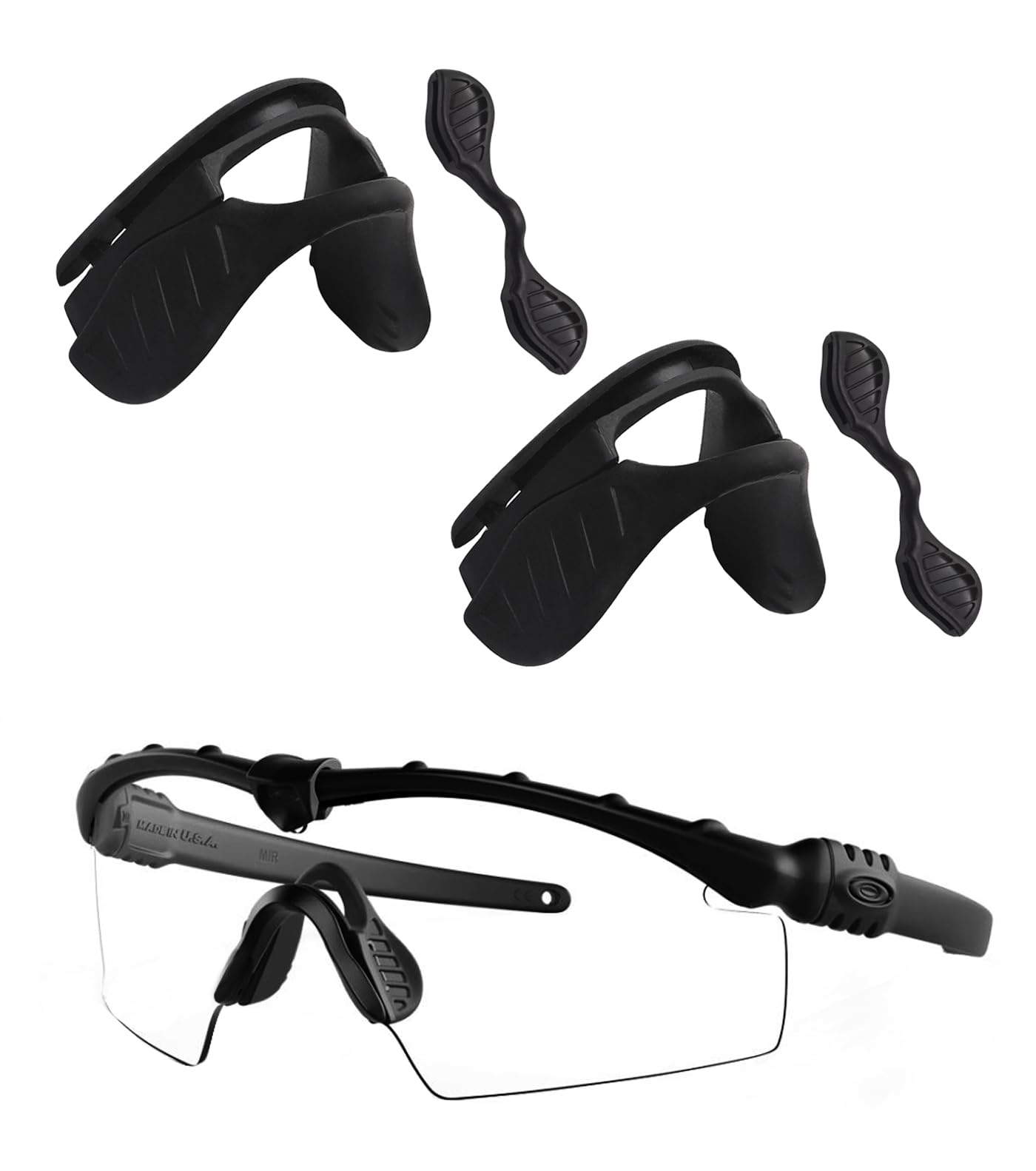 Two-piece nose pad replacement for Oakley Si M Frame 2.0/3.0 in black