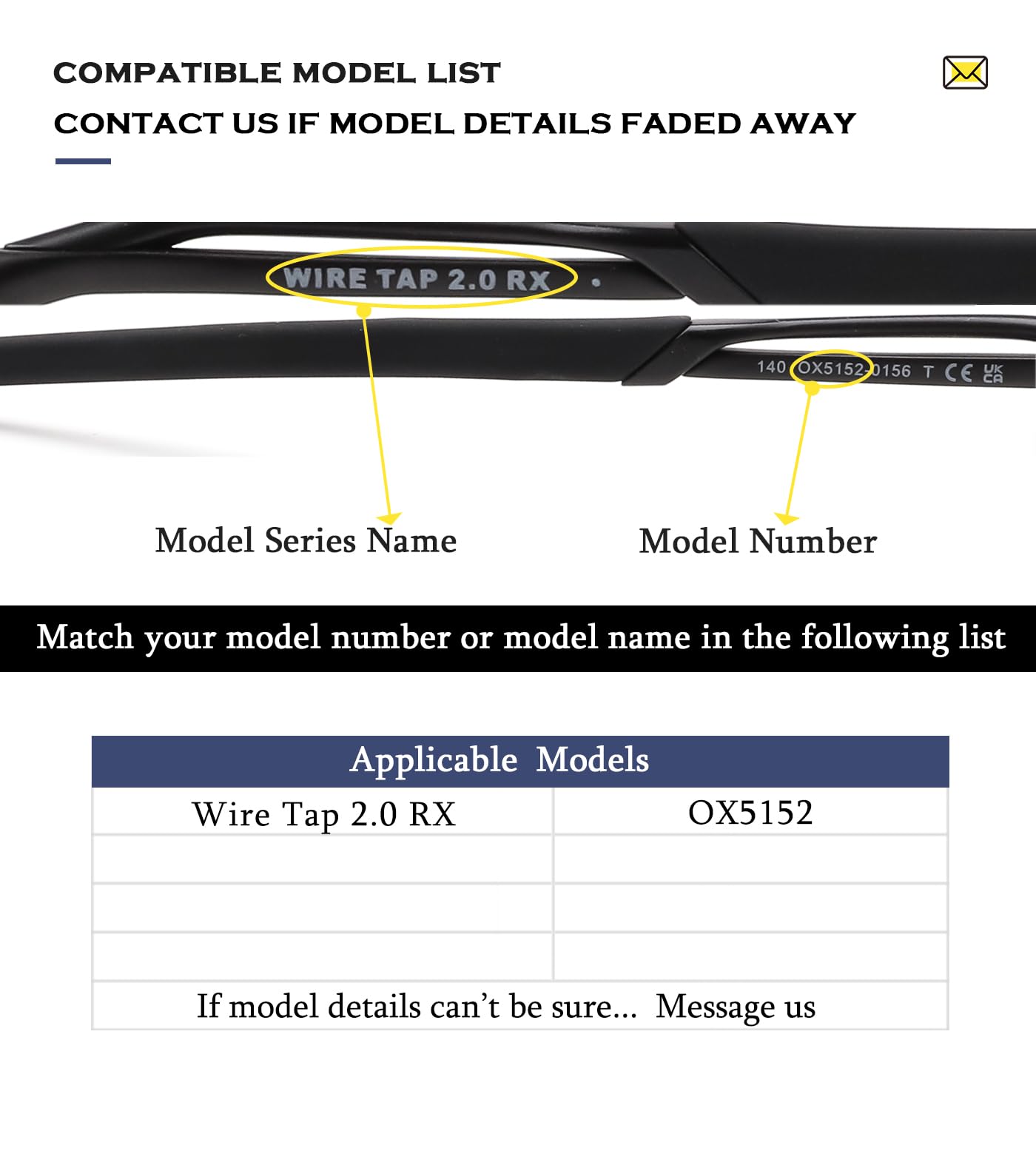 Packaging and quick view of 2 pairs Oakley Wire Tap 2.0 OX5152 ear socks