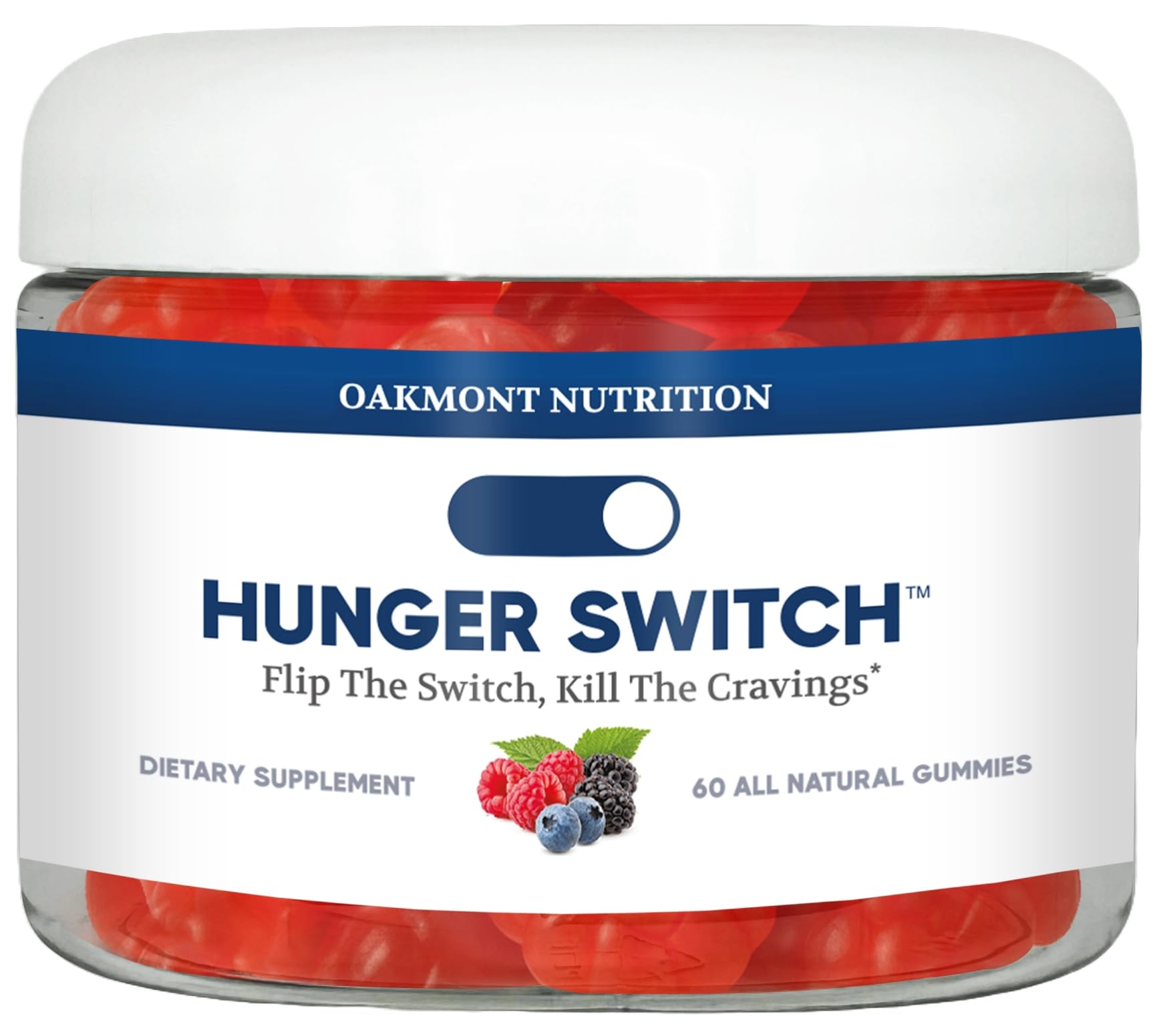 Oakmont Hunger Switch Gummies bottle with 60 gummies