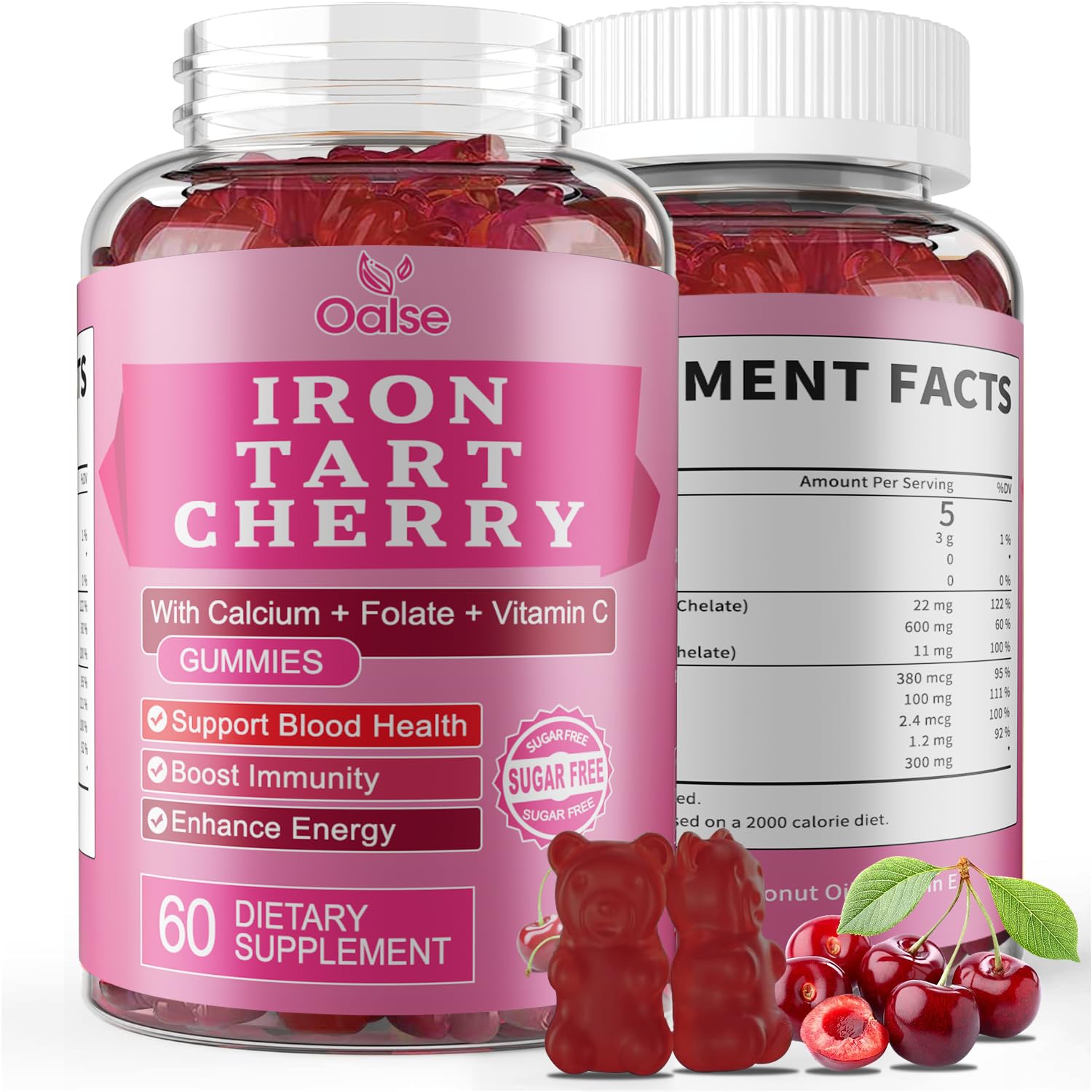 OALSE Tart Cherry Iron Gummies product hero image