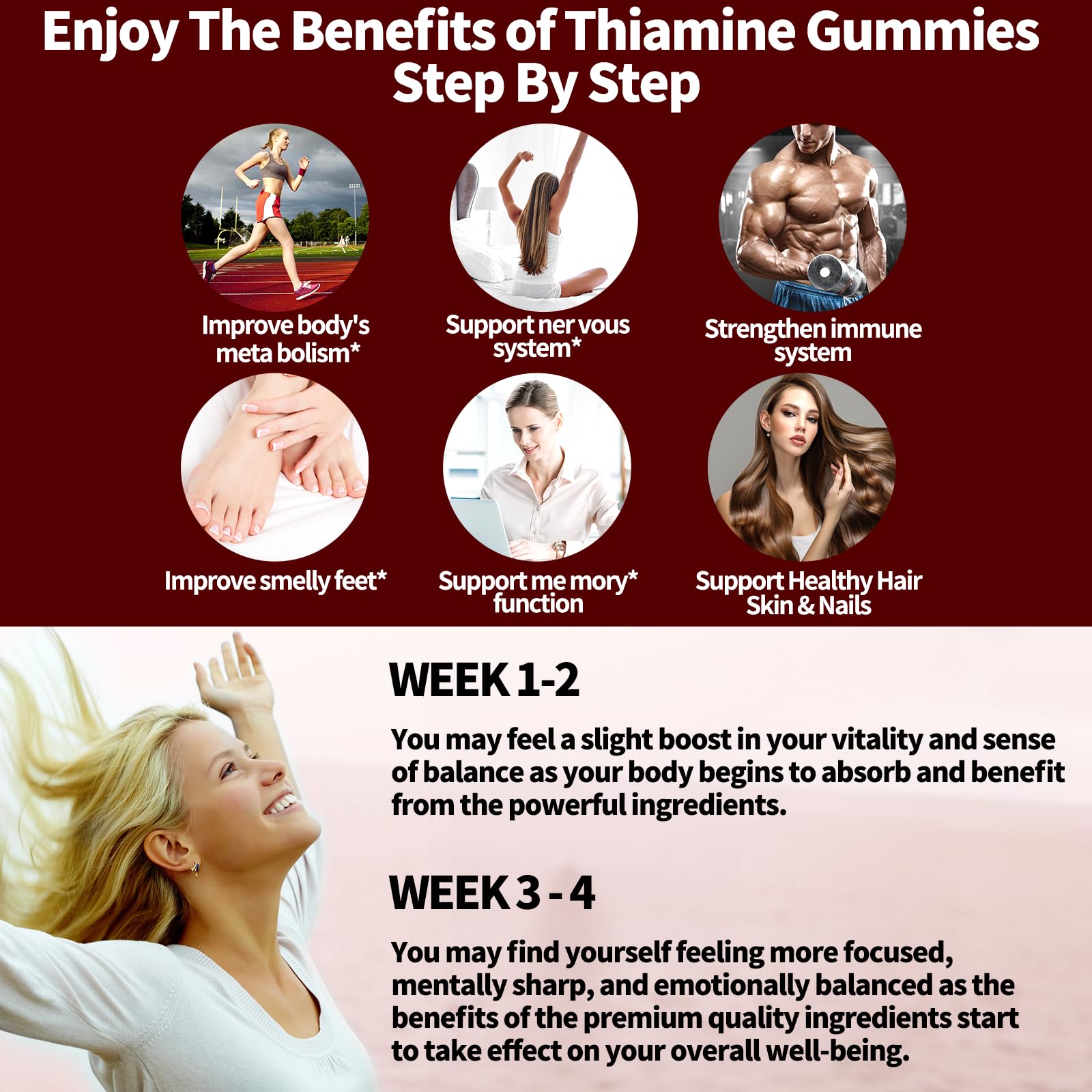 Travel-friendly bottle of Thiamine B1 Gummies