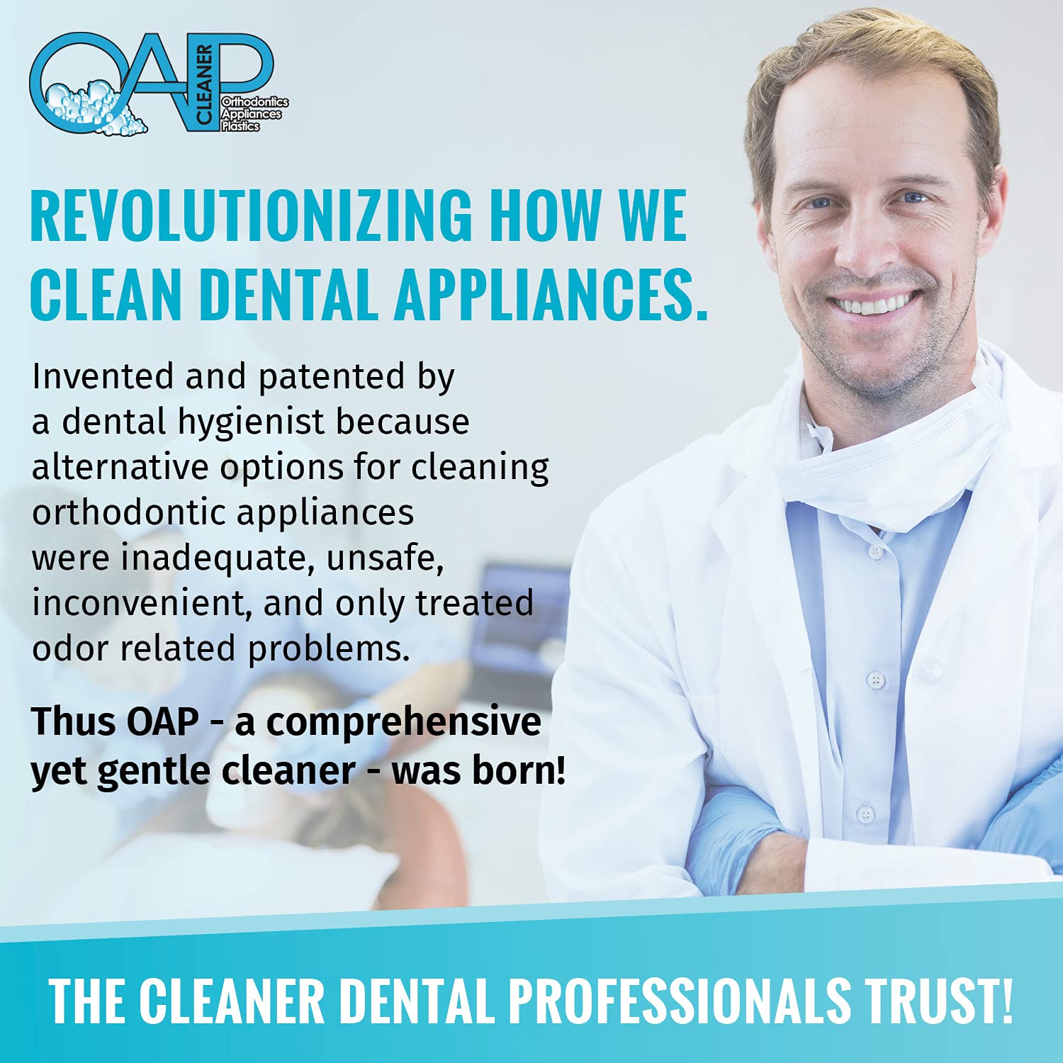 Product image gallery showing OAP Cleaner components