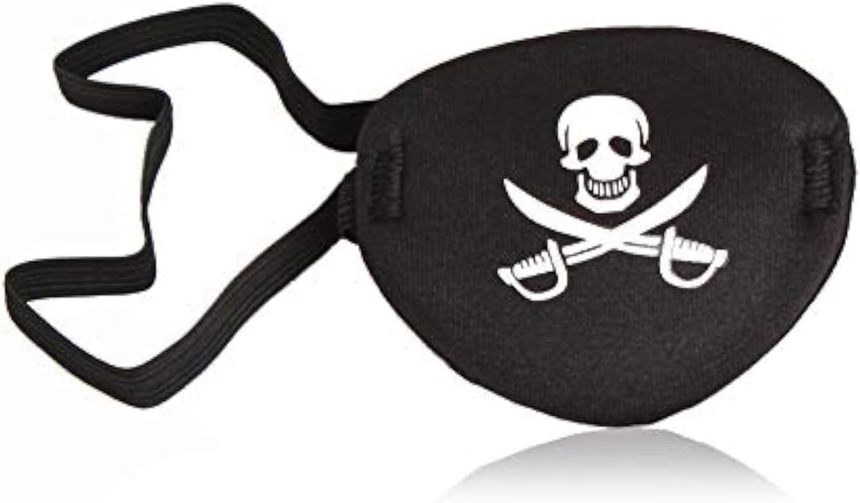 Oarkive pirate eye patch for adults in black with adjustable strap