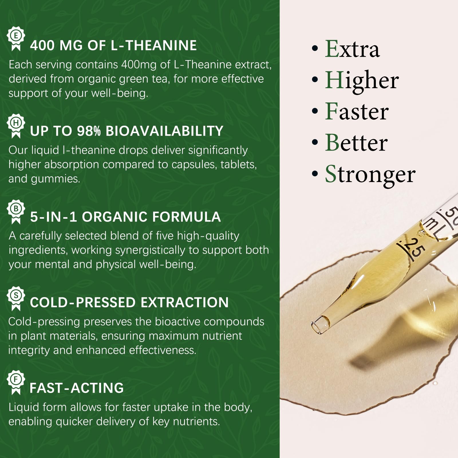 Nutrition/ingredients list highlighting non-GMO, vegan, gluten-free properties