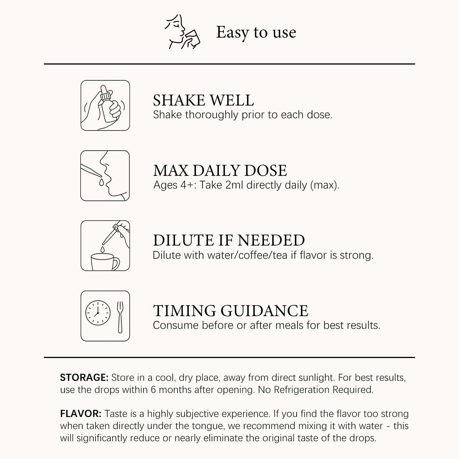 Person using drops with water for daily use