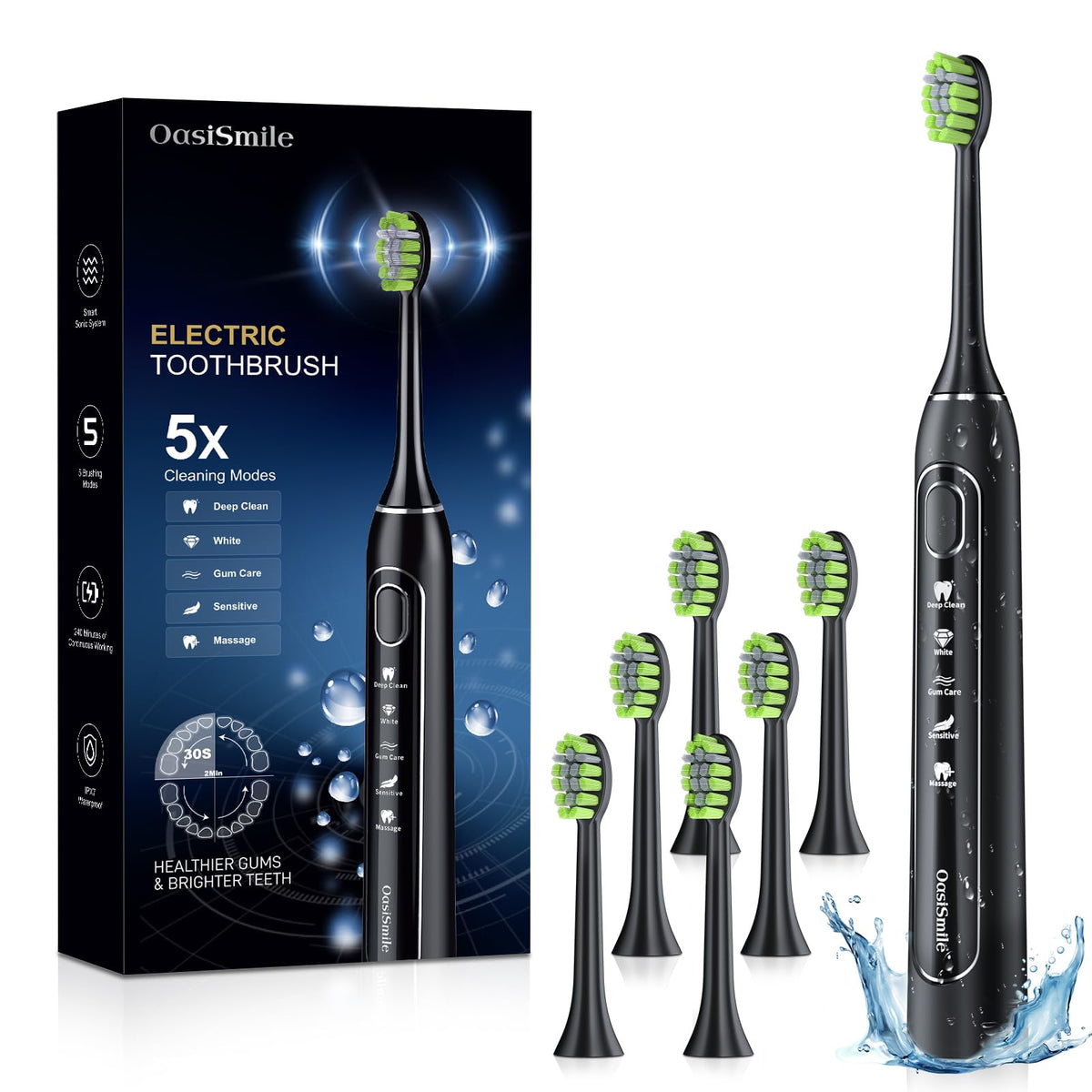 Front view of OasiSmile Sonic Electric Toothbrush