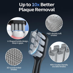 Four-pack of OasiSmile WL-T1006 replacement brush heads in black