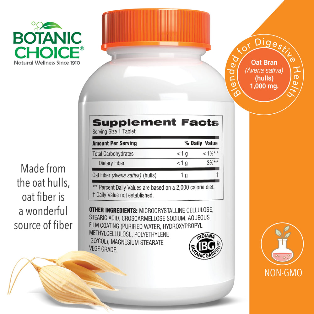 Close-up of oat fiber 1000mg tablet