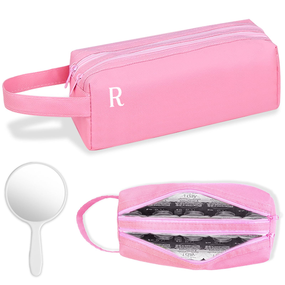 OBUSATT pink daily lens organizer front view